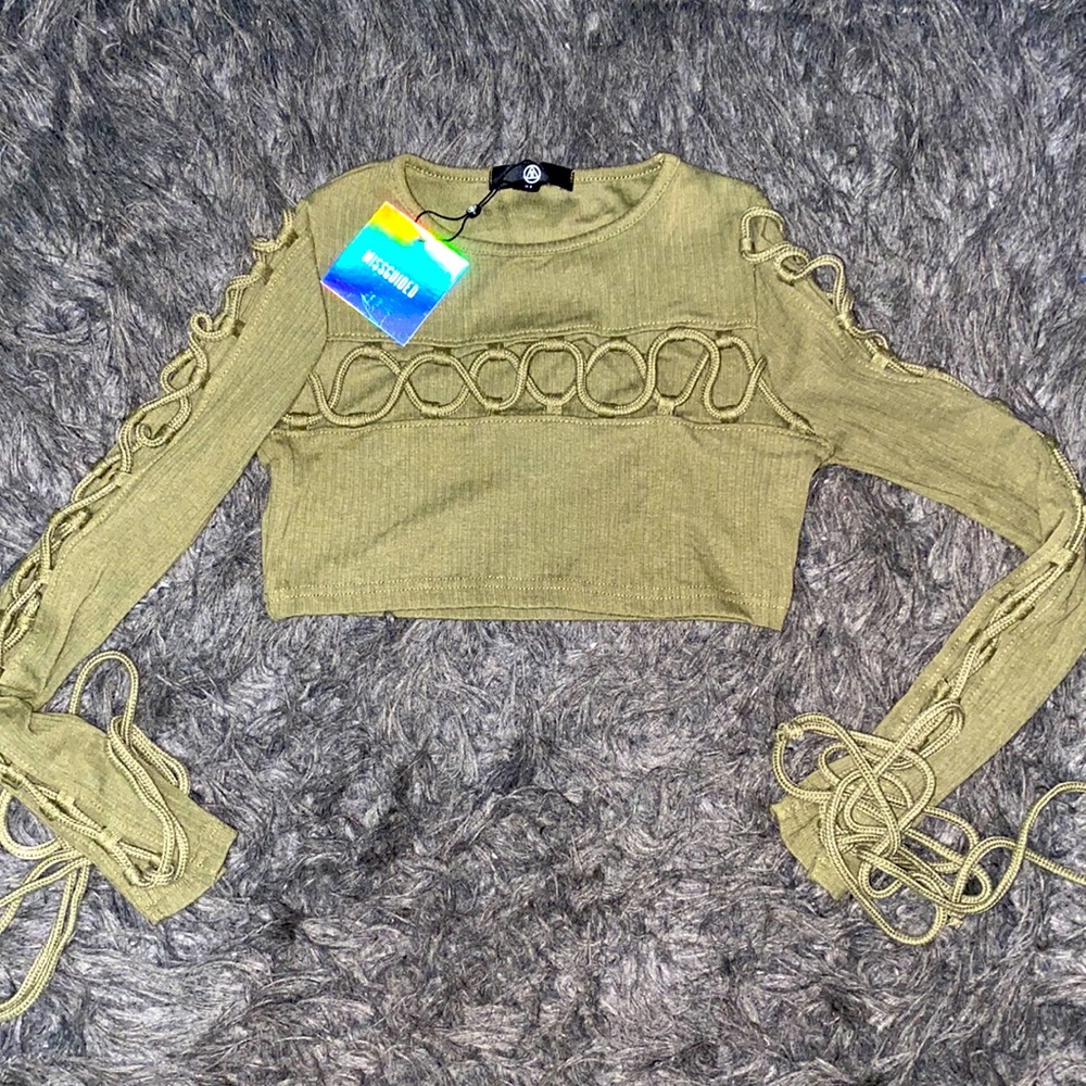Missguided long sleeve super cropped crop top